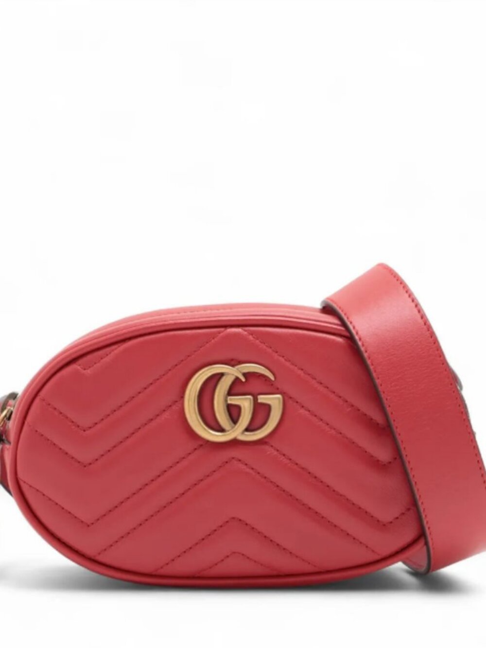 Gucci GG Marmont Leather Waist Bag Red